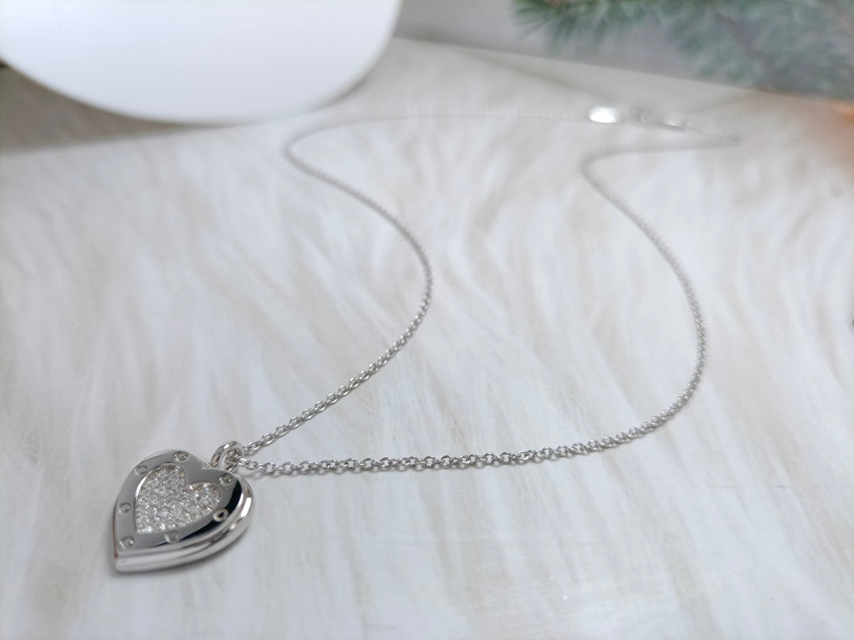 Tiffany Heart Cubic Zirconia Pendant Necklace