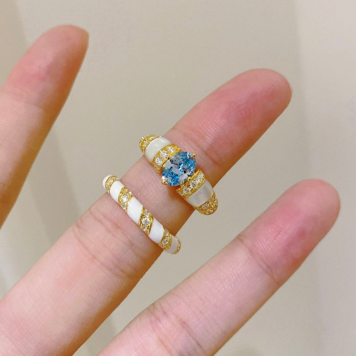 Dior Paraiba Gold Cubic Zirconia Ring