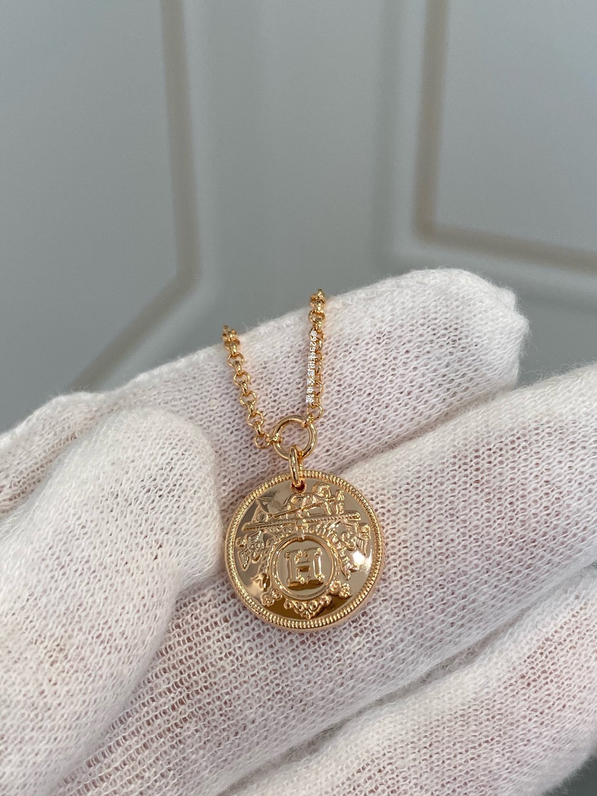 Hermes H Classic Gold Coin Bracelet