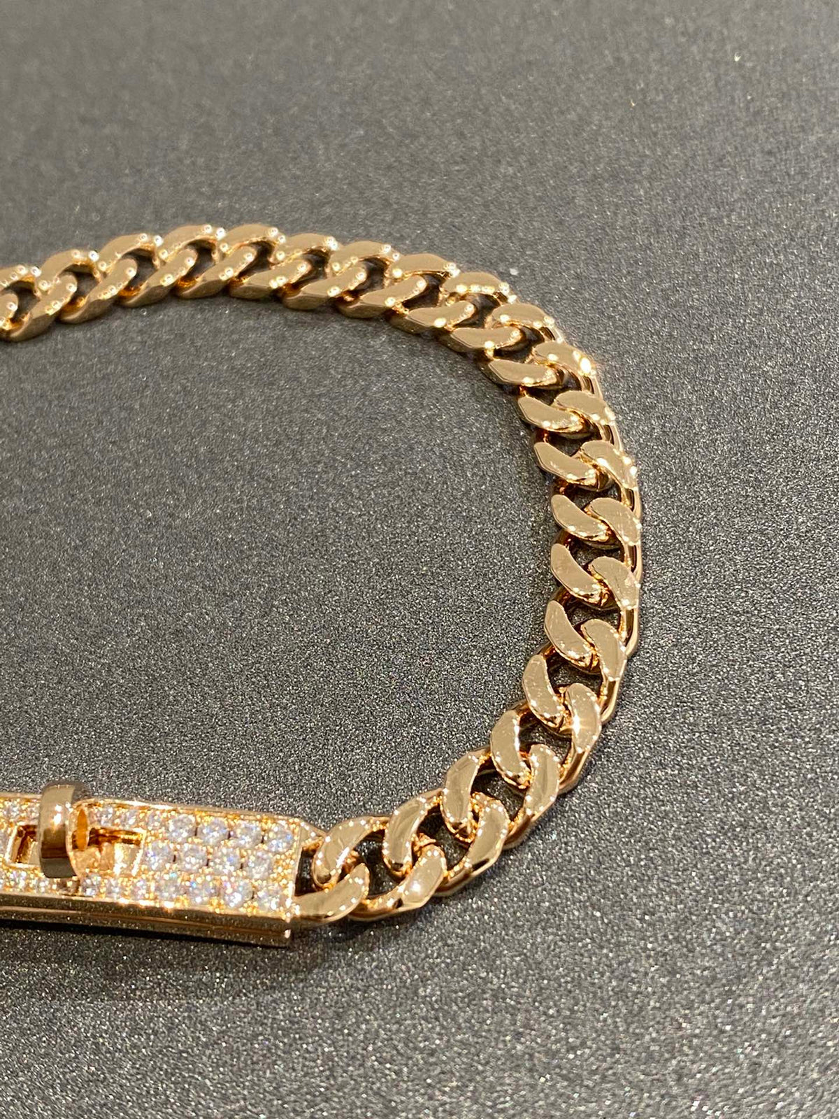 Hermes H Kelly Gourmette Gold Diamond Bracelet