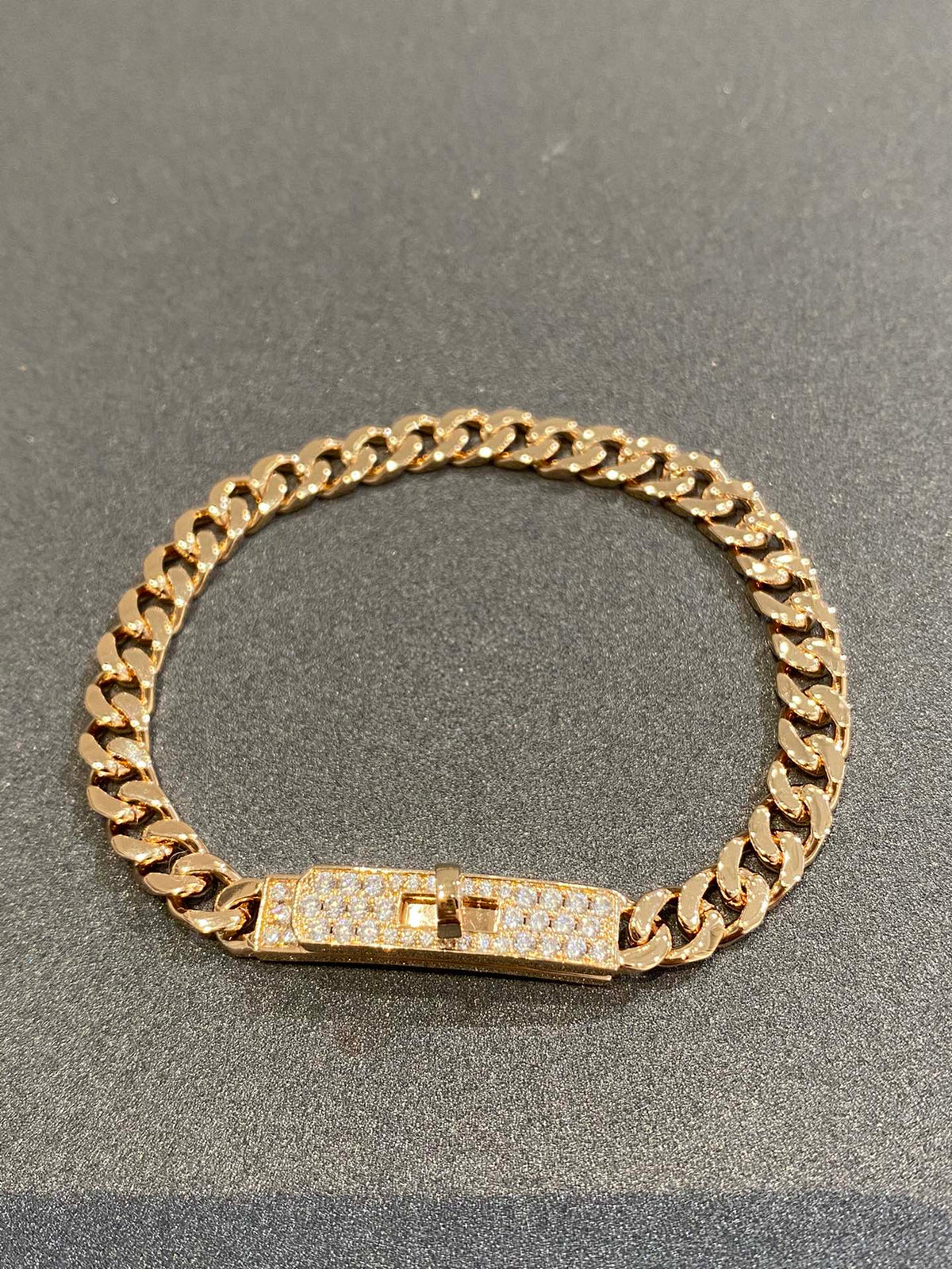 Hermes H Kelly Gourmette Gold Diamond Bracelet