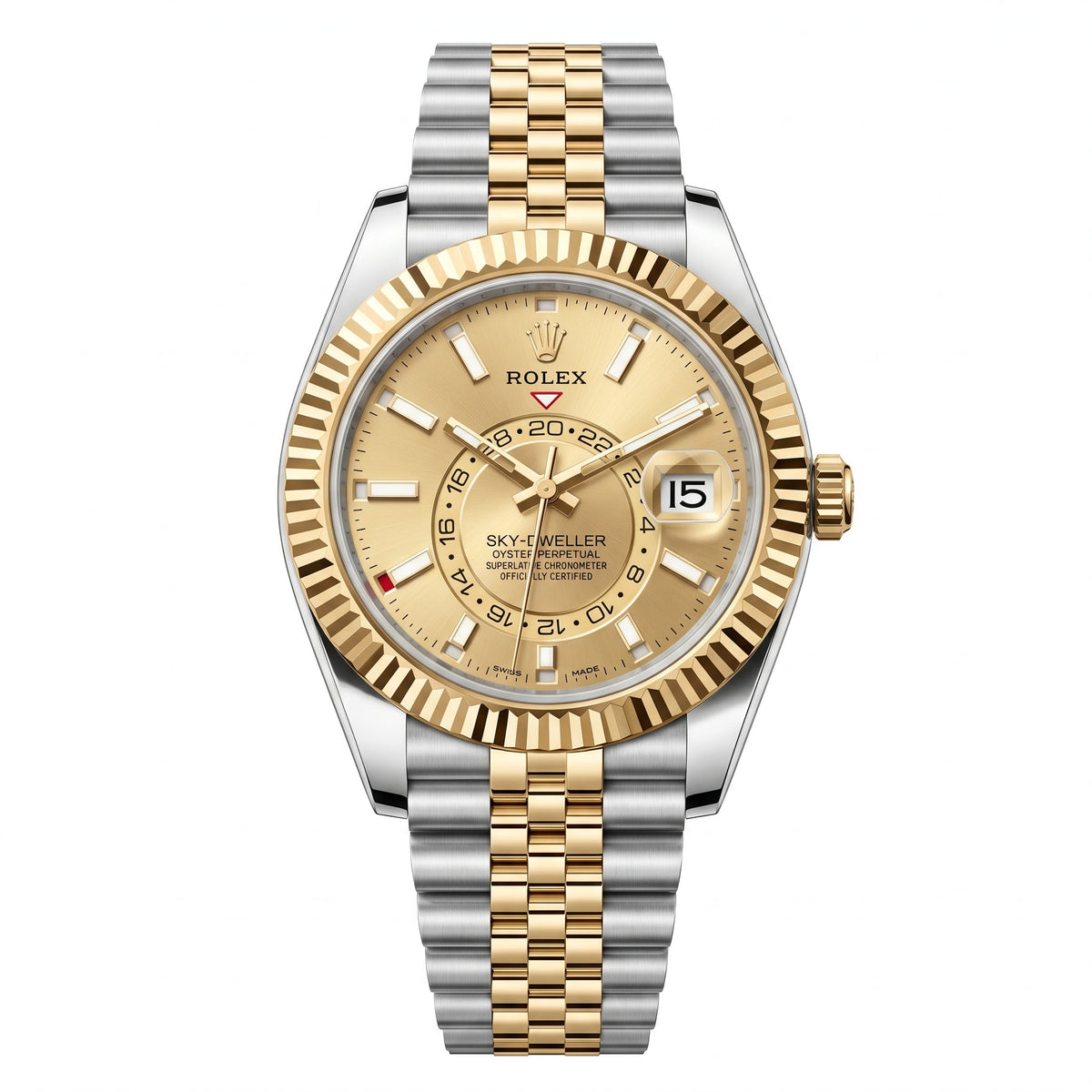 Rolex Sky Watch - Dweller 336933 Oystersteel & Yellow Gold "Champagne Dial"