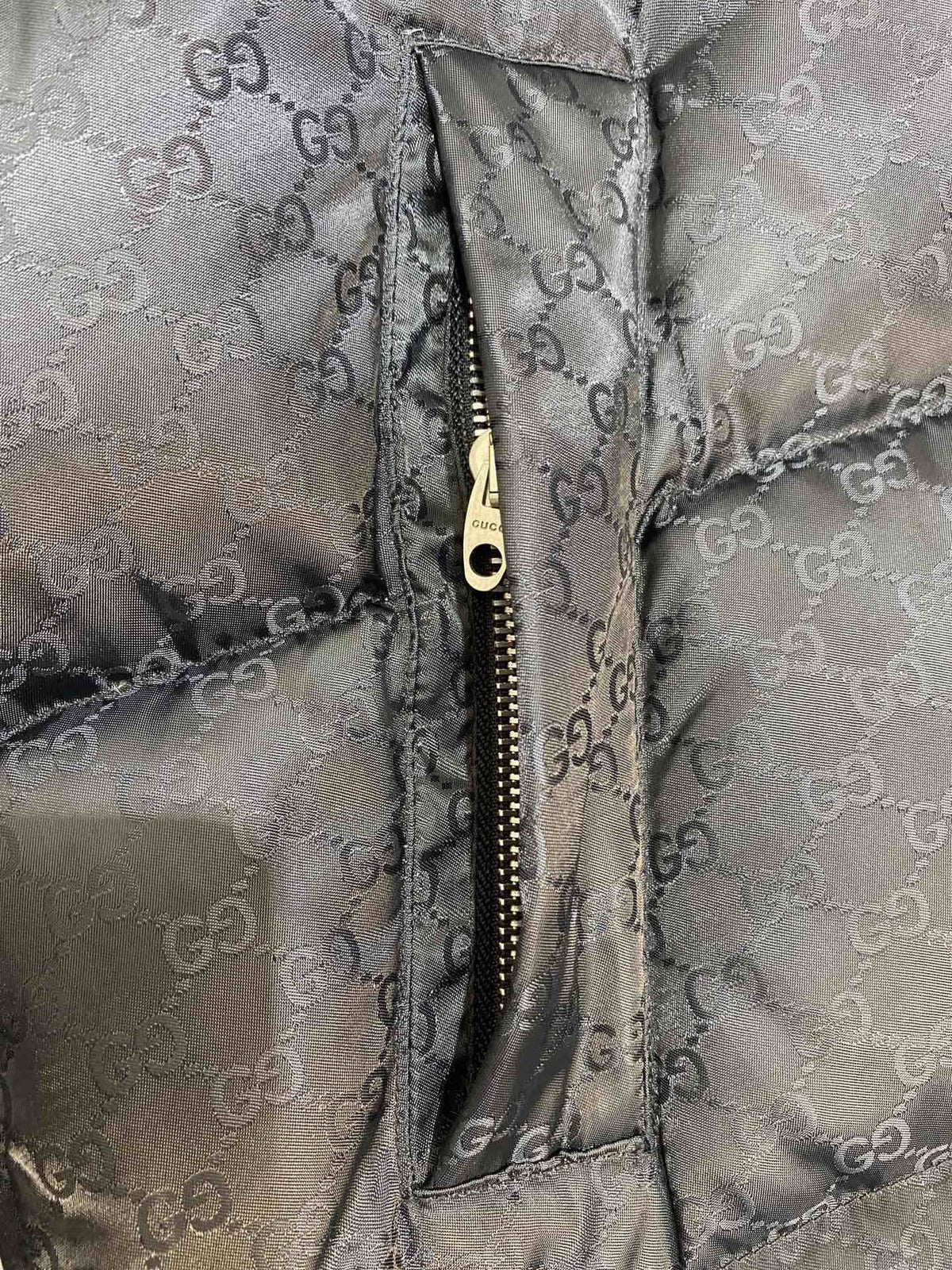 GUCCI Tonal Monogram Long Down Jacket — fabric_closeup