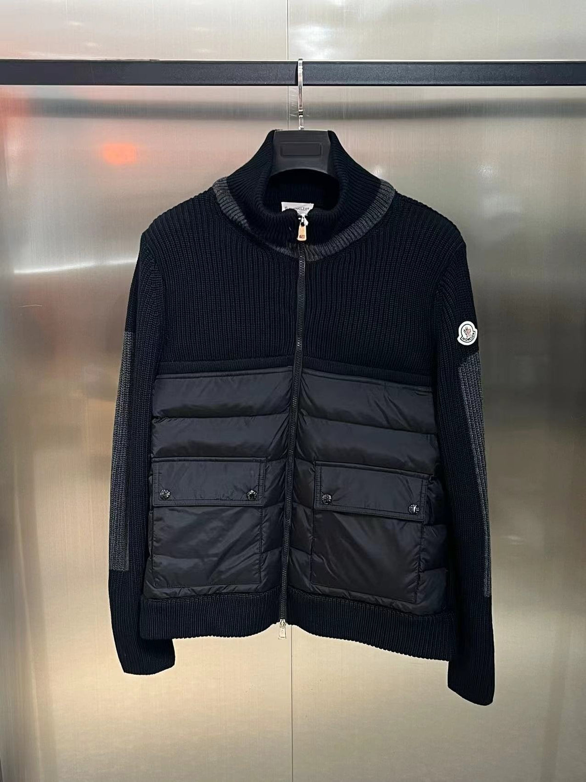 Moncler Men's Padded Panel Zip Jacket — front