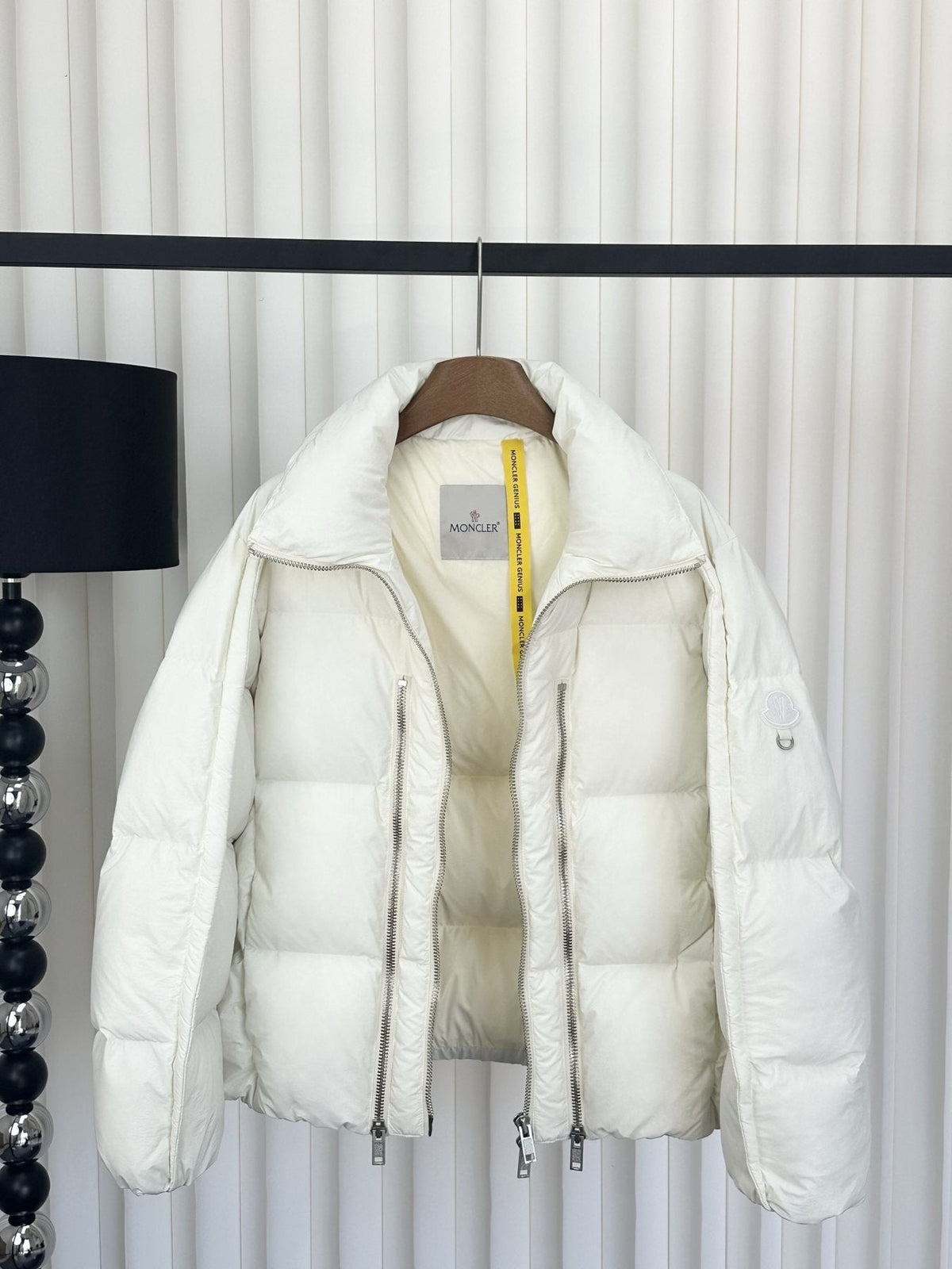 Moncler Quilted Stand-Collar Puffer Coat — neck_label