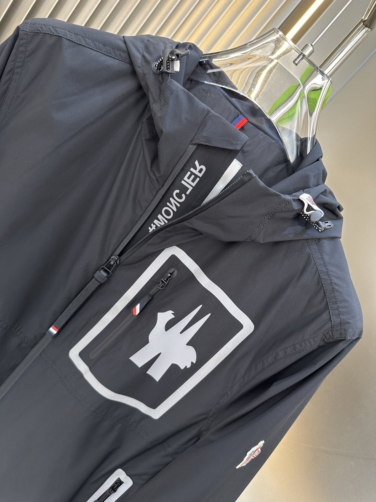 Moncler Hooded Graphic Zip Jacket — detail