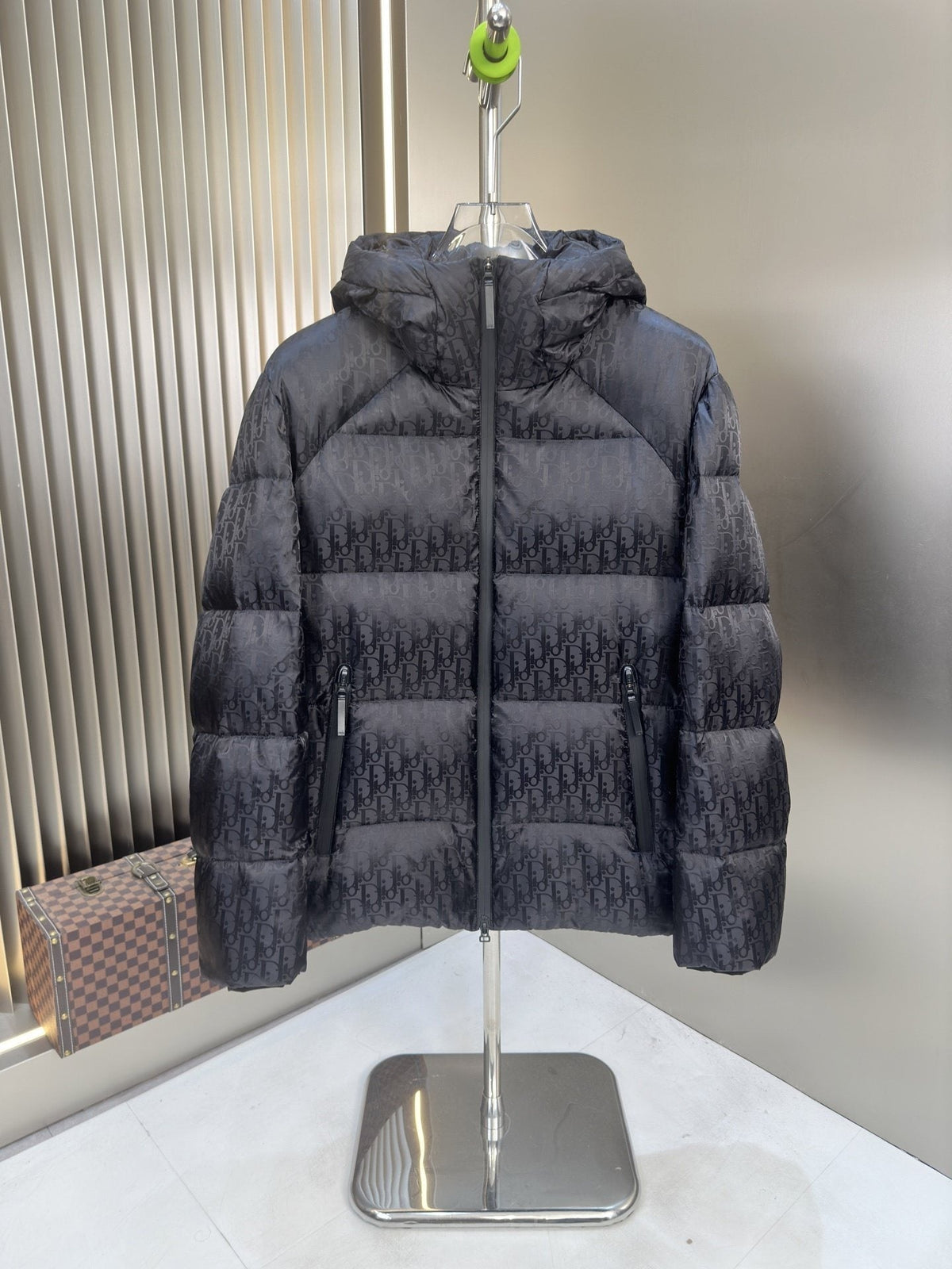 Dior Tonal Monogram Hooded Puffer Jacket — hero