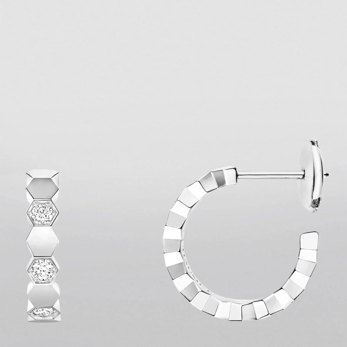 Chaumet Honee Silver Cubic Zirconia Hoop Earrings