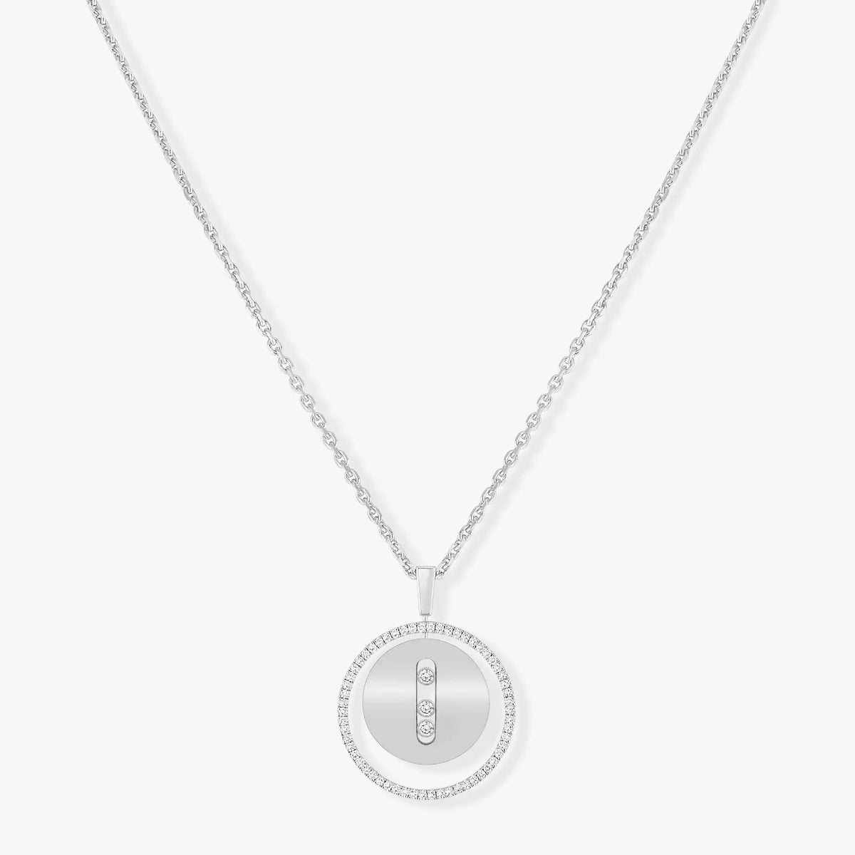 Messika Lucky Move Mm Silver Cubic Zirconia Necklace